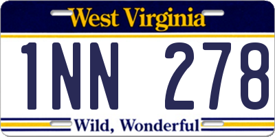 WV license plate 1NN278