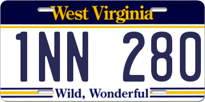 WV license plate 1NN280