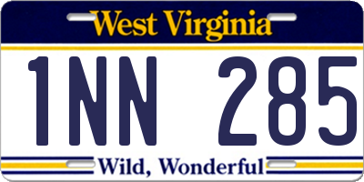 WV license plate 1NN285