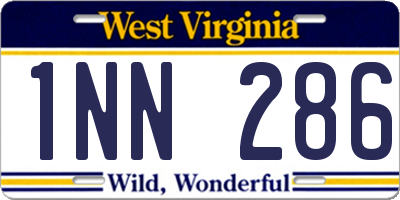 WV license plate 1NN286
