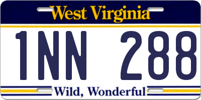 WV license plate 1NN288