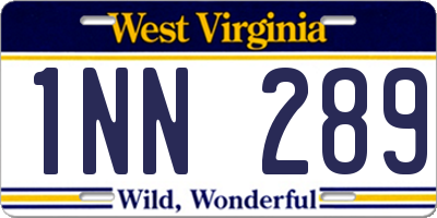 WV license plate 1NN289