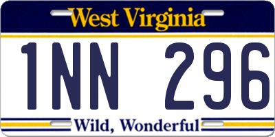 WV license plate 1NN296