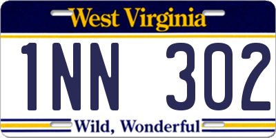WV license plate 1NN302