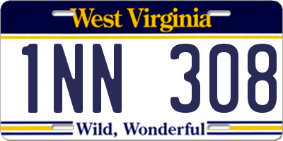 WV license plate 1NN308