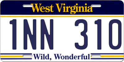 WV license plate 1NN310