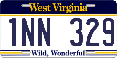 WV license plate 1NN329