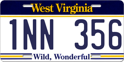 WV license plate 1NN356