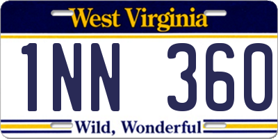 WV license plate 1NN360