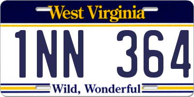 WV license plate 1NN364