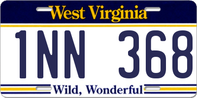 WV license plate 1NN368