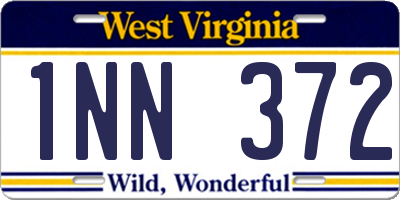 WV license plate 1NN372