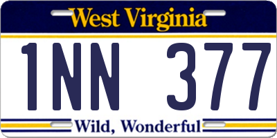 WV license plate 1NN377