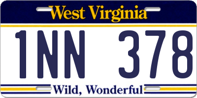 WV license plate 1NN378