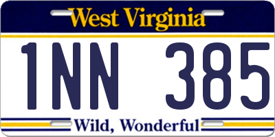 WV license plate 1NN385