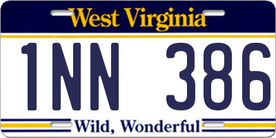 WV license plate 1NN386