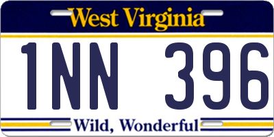 WV license plate 1NN396