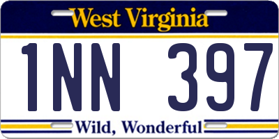 WV license plate 1NN397