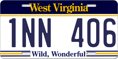 WV license plate 1NN406