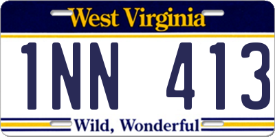 WV license plate 1NN413