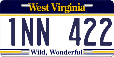 WV license plate 1NN422