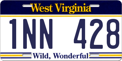 WV license plate 1NN428