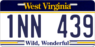 WV license plate 1NN439