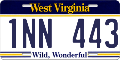 WV license plate 1NN443