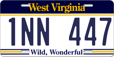 WV license plate 1NN447