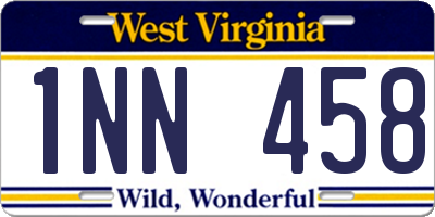 WV license plate 1NN458
