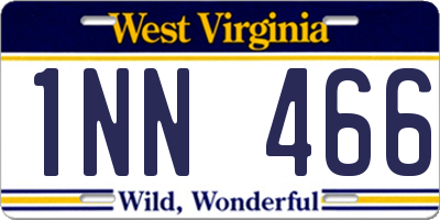 WV license plate 1NN466