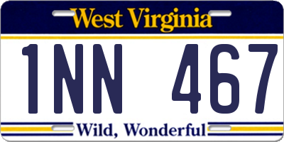 WV license plate 1NN467