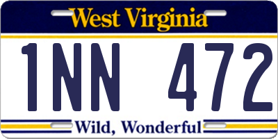 WV license plate 1NN472