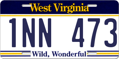 WV license plate 1NN473