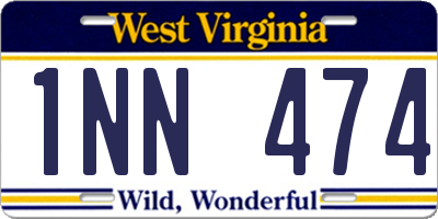 WV license plate 1NN474