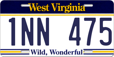 WV license plate 1NN475