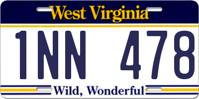 WV license plate 1NN478