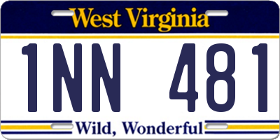 WV license plate 1NN481