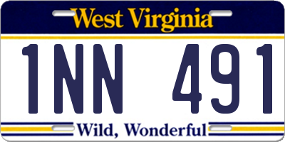 WV license plate 1NN491