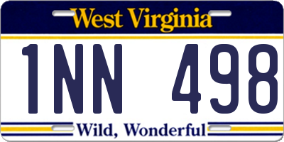 WV license plate 1NN498