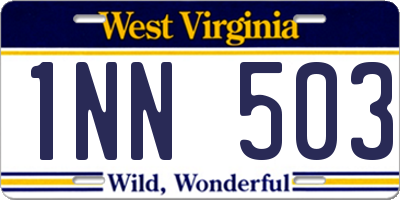 WV license plate 1NN503