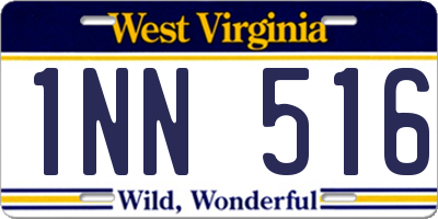 WV license plate 1NN516