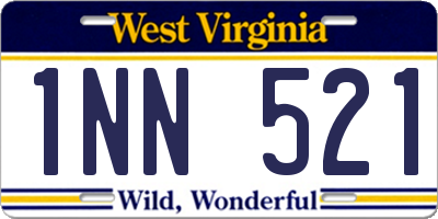 WV license plate 1NN521