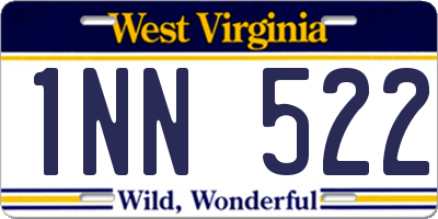 WV license plate 1NN522