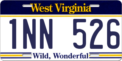WV license plate 1NN526