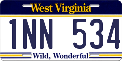 WV license plate 1NN534