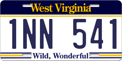 WV license plate 1NN541