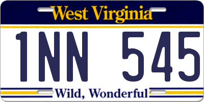 WV license plate 1NN545