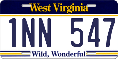 WV license plate 1NN547
