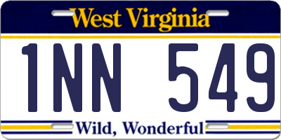 WV license plate 1NN549